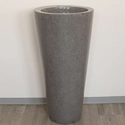 Terrazzo Standwaschbecken Säulenwaschbecken Waschbecken Handwaschbecken Waschsäule Rundwaschbecken Stein Säule Grau Rund D1