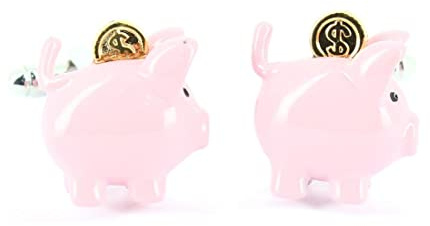 Tony & Paul. Boutons de manchette. cochon, Acier rhodié. Rose cochon - Fantaisie -