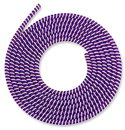 AUGEN Spiral Cable Protector 1.5 Meters Cable Cord Charger Protector Saver Winder for iPhone & Android Charging Cables Earphones (Purple White, Pack of 1)