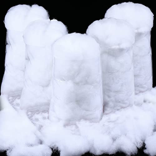 Shappy 14.11 Ounce/ 400 g Christmas Fake Clouds Snow Decoration Artificial White Cloud Fiber Faux Fluffy Snow Indoor Soft Artificial Fake White Cotton Winter Craft Decor Xmas Tree Village Displays