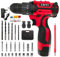 LMYJ Cordless Drill Driver, 12V Combi Drill, 31PCS Electric Screw Driver Set, 30Nm Variable Speed Multifunctional Rechargeable Power Drill Screwdriver Tool Starter Kit with Dual Battery 1500mAh Li-ion