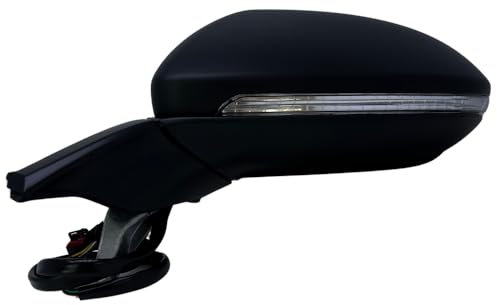 Spieg Außenspiegel Links für 2013-2022 Volkswagen Golf 7 Elektrisch Einklappbar, Mit Blinklicht, Pfützenlampe, Schwarz, 9 PIN