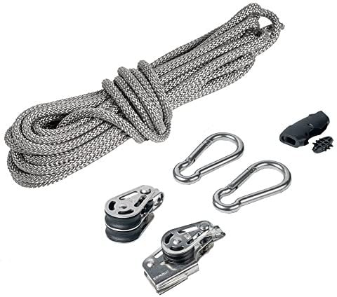 Pina DESIGN seit 1979 - Sonnensegel 4-Fach Flaschenzug Set - mastseitig, für Sonnensegelpfosten/Profi Spannsystem zum Spannen & Befestigen/Robustes Seilzugsystem mit integrierter Klemme