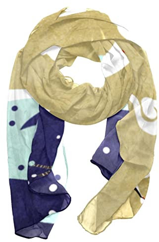 VBFOFBV Weiche Chiffon Schals Tücher Wraps für Kleider Damen Accessoires,Japanische Blüten Blume Crane Sea Wave Vintage