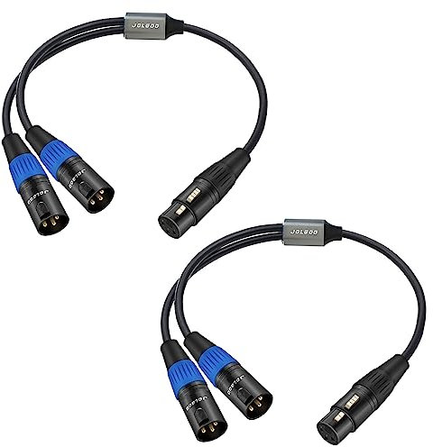 JOLGOO Cavo sdoppiatore XLR, cavo microfono sdoppiatore XLR femmina a doppio XLR maschio, cavo XLR Y femmina a 2 maschi, confezione da 1,6 piedi