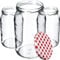KADAX Lot de 24 bocaux de conservation en verre pour couvercle à visser - 900 ml - Utilisable comme pot à confiture - Bocaux de conservation - Rouge à carreaux, K5198