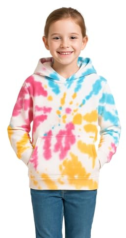 A2Z 4 Kids Girls Boys Plain Sweatshirt Tie Dye Pullover - Sweat Hoodie T.D Multi 11-12