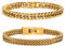 Herren Armband Edelstahl Armbänder Panzerkette - 2 Stücke Gold Herrenarmbänder für Männer Jungs Kubanische Armband 8mm Breite 21cm Länge Geschenke für Papa Sohn Bruder Ehemann Freundschaft
