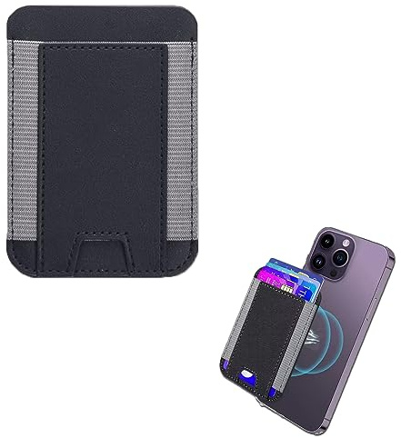 Eterspr Magnétique Wallet, Support de Carte Magnétique, Portefeuille en Cuir, pour Les TéLéPhones Portables de la SéRie Iphone 12/13/14 (Noir)