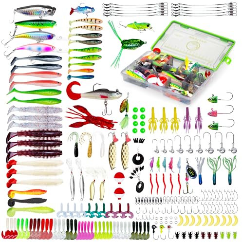 Oystern 232PCS Fishing Kit - Tackle Box with Lures, Spinner Baits, Bait, Bass & Trout Lures, Accessories & Gear