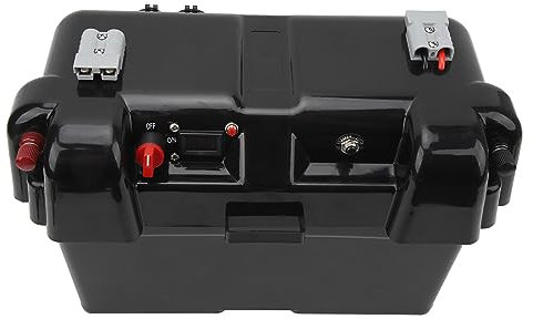 Marine Battery Box, Dual USB Socket 12V Quick Connect Voltage Indicator Smart Motor Battery Power Center for RV SUV ATV