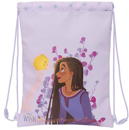Safta WISH Junior Flacher Rucksack, ideal für Kinder unterschiedlichen Alters, bequem und vielseitig, Qualität und Widerstandsfähigkeit, 26 x 34 cm, Lila, Lila, Estándar, Casual