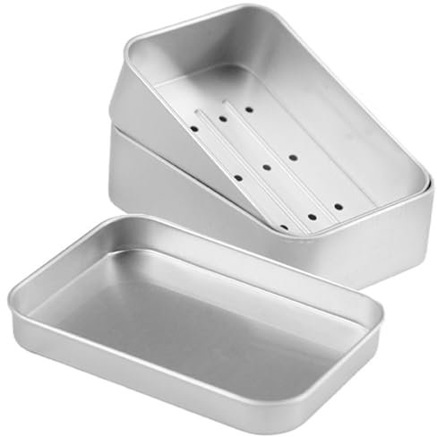 1 Pieza Jabonera Baño de Aluminio con Rejilla de Goteo Extraíble para Jabón de Afeitar y Champú Sólido,Portátil Impermeable Y a Jabonera para Viajes,Caja de Jabón de Metal