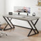 LVB Grey Desk, Industrial Wood Home Office Computer Desk for Bedroom, Farmhouse Metal Wooden Study Work PC Gaming Writing Table, Modern Simple Executive Writing Desk with Storage, 47 Inch, Light Gray