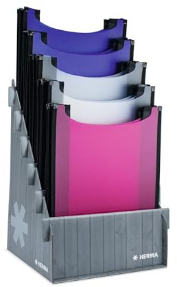 HERMA 19664 Heftbox A4 Schulranzen transparent Display, 21 Stück, oben offen, Kinder Schulheftbox aus Plastik für Schnellhefter, Bücher, Schulhefte, Blöcke & Unterlagen, stabile Heftmappe für Rucksack