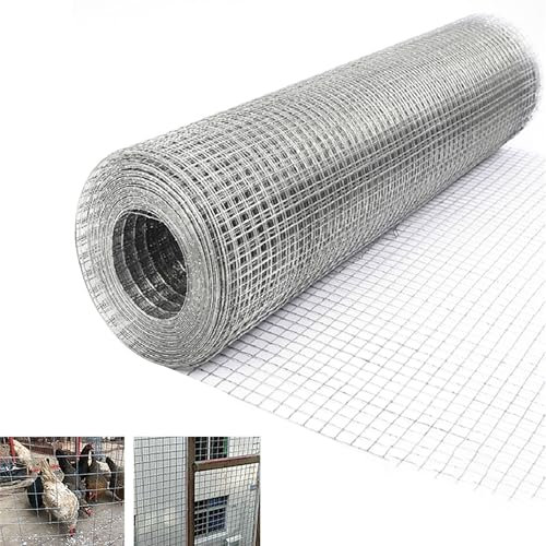 Yqyc Maschendrahtzaun Verzinktes, Geschweißter Stahlgeflecht Draht, Viehzaun Rolle für Hühner, Kaninchen, Hunde, Fensterschutz, Gemüseschutz (Size : 25mm Hole 1 x 18m)