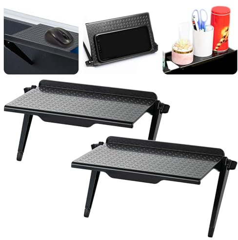 FORYNXHWIN 2 Pcs TV Top Shelf - Adjustable Screen Top Shelf, Computer Monitor Flat Panel Mount, Perfect for Cable Boxes, Media Boxes, Remote Controls, and Routers (11 X 22cm Black)
