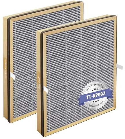 TT-AP002 Replacement Filter Compatible with TaoTronics TT-AP002 Air Purifier, fit VAVA VA-EE008, 3-in-1 H13 True HEPA Filtration High-efficiency Activated Carbon, 2 Pack