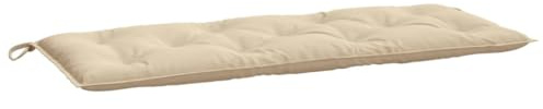 vidaXL Gartenbank Auflage, Bankauflage mit Hohlfasern, Sitzkissen mit Schnüren für Außen Innen, Bankkissen Sitzkissen Bankpolster, Beige Oxford-Gewebe
