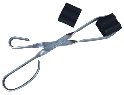 kaminplus V-Tong Kohlenzange Zange Aluminium 35 cm Kohlezange für Shisha Wasserpfeife Grill Dutch Oven Briketts Räuchern, K1-0-1
