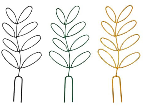 Lot de 3 supports d'escalade pour plantes - Treillis pour plantes de jardin - Support de fleurs de jardin - Treillis en métal - Accessoires de culture des plantes (noir, vert, doré)