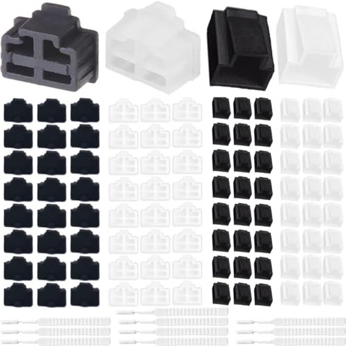 Xiatiaosann RJ45 Staubschutzkappe, Ethernet Hub Steckerschutz für Cat5e Cat6 Cat7 Kabel, LAN Anschlusskappe für Laptop Computer Patch Panel Router TV, (50 weiblich + 50 männlich) 100pcs, mit Bürste