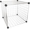 Aigentlich Drahtwürfel Regal 1 Fach Madrid, Gitterwürfel Metall Chrom 38,5x38,5 cm, Steckgittersystem, Warenpräsenter stabil, Verkaufsregal Büroregal erweiterbar, Regalwürfel einfacher Aufbau