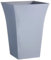 Muddy Hands Grey Plastic Plant Pot Indoor Home Outdoor Garden Tall Square Flower Tree Planter - 30cm Wide - 44cm Tall
