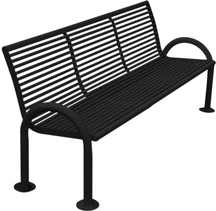 Metal Park Bench Outdoor Garden Rest Bench for Courtyards Streets Parks Gardens White 59in/150cm Durable Wrought Iron Leisure Chair