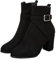 Stivaletti da donna in pelle scamosciata, con tacco alto, stivali western con tacco a blocco, stivaletti Chelsea, stivali corti, da lavoro, autunno e inverno, taglie 34-43, Nero , 43