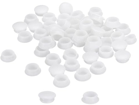 QUARKZMAN 150 Stück Schraubenloch-Abdeckungen, 15mm (9/16) Durchmesser Kunststoff-Runde Knopf-Abdeckkappen zum Einrasten für Möbel Schrank, Weiß