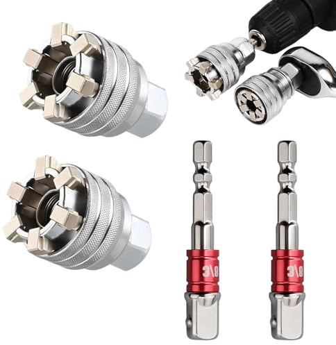 Generico Chiave a Bussola Regolabile Universale, Chiave Adatta a Standard 10-19 mm, Metrica 3/8'' Cricchetto Chiave a Cricchetto, Multifunzione a Mano Strumenti Strumen Repair Tools (1)