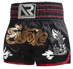 Freebily Pantalones Cortos De Muay Thai para Niños Pantalones Cortos De Boxeo Metálicos Pantalon para Kickboxing MMA Artes Marciales B Negro 8-12 años