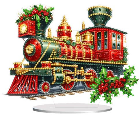 Starnearby DIY Diamond Painting Weihnachten Tisch Deko, 5D Diamant Painting Weihnachten Neu, Diamond Painting Winter Stehend Kunst Set für Anfänger Hausgeschenk Deko (Zug 1)