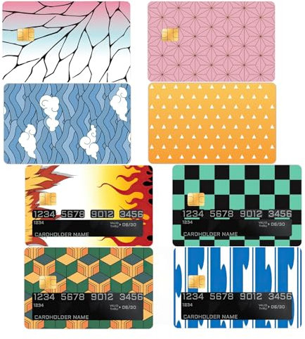 GTOTd Anime Credit Card Sticker Bankkarten Aufkleber (8 Stück),EC Karten Anime Sticker, Geschenke Dekor fur Transport Debitkartenhülle Bankkarten Für Damen Herren
