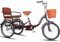 Dreirad mit stoßdämpfender Vordergabel für Erwachsene und ältere Menschen,3-Räder-Fahrrad mit hinterem Gemüsekorb,zusammenklappbares Dreirad,komfortables Cruiser-Dreirad mit Rücksitz,Tandem-Dreirad