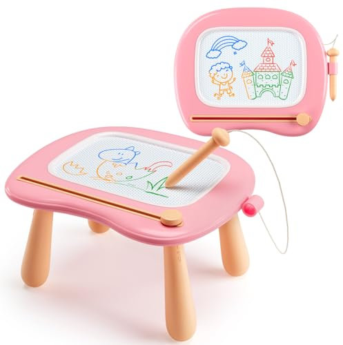 SYHLN Magnetic Drawing Board: Toys for 1 2 3 Year Old Girls Christmas Birthday Gifts Presents - Preschool Educational Learning Doodle Pad Toys for Kids Baby Toddlers Age 1-3 - Pink