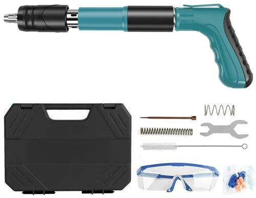 Pistolet à clous manuel, kits de pistolet à ongles en béton, outil à ongles manuel en acier réglable à 5 vitesses pour plafonds, tuyaux, installation de circuits, décoration intérieure