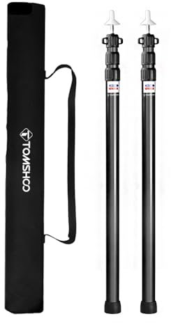 Wakects Teleskopstange, Camping Tarp Stangen, Aluminium 6061 Starke verstellbare Teleskopstange mit Schloss-System, für Unterstand, Hängematte Regen fliegen, Markise (3meter)