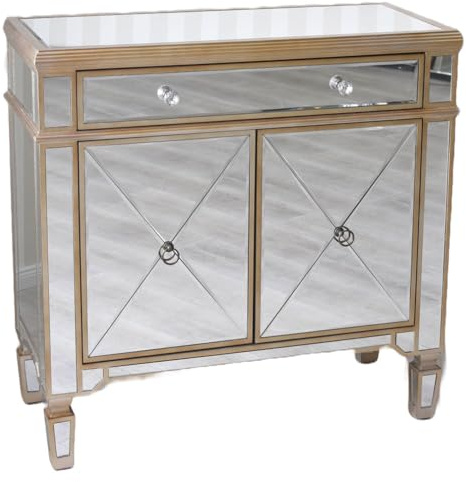 Glasschrank verspiegelt Anrichte Luxus Sideboard Glasschrank Halbschrank vic560 Palazzo Exklusiv
