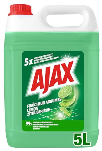 AJAX - Nettoyant Multi-Usage Ajax fraicheur agrumes – 5x actions nettoyantes – élimine instantanément la saleté – dégraisse – redonne de l'éclat – désodorise – rafraîchit– efficace à l'eau froide 5L
