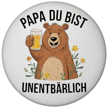 speecheese Magnet mit Flaschenöffner Bär mit Bier Papa du bist UNENTBÄRLICH | Vatertagsgeschenk Humorvolles Geschenk für Papa