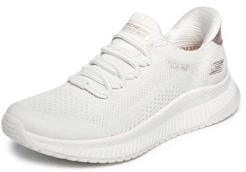 Skechers Damen Bobs Squad 4 Dire Step Slip-InTurnschuhe, Off White Engineered Knit, 38.5 EU