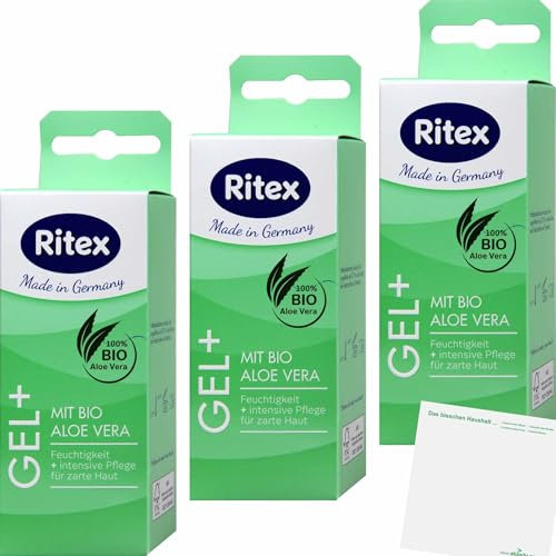 usy Bundle für Ritex Gel Plus Aloe Vera Massagegel 3er Pack (3x50ml Flasche) + usy Block