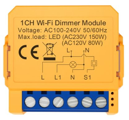 Kueohse Tuya WiFi Dimmer Switch Module Smart Home DIY Breaker Supporta Controllo vocale APP Controllo 1 via