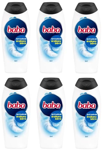 (Pack of 6) BABA Men 3 in 1 Shower Gel for Sensitive Skin - Body, Face, Hair - Original Hungarian 6 x 400 ml - (6ER-PACK) BABA Mann 3 in 1 Duschgel für Empfindliche Haut -Original Ungarisch 6x400 ml