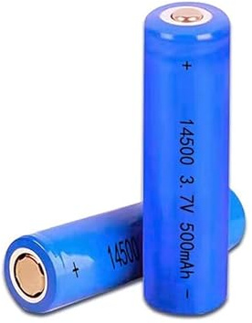 3.7V 500mAh 14500 Rechargeable Battery 2Pcs Button Top Battery for Headlamp,LED Flashlight,Mini Fans etc.