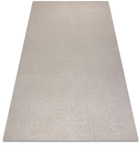 rugsx Wollteppich TEXTURA 488.16.LA110 OSTA - modern - Linien, geometrisch strukturell grau/beige 200x300 cm