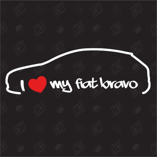 speedwerk-motorwear I Love My FIAT Bravo - Sticker Bj .05-09