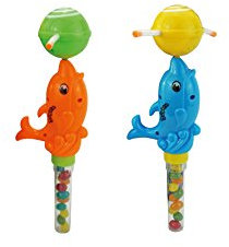2er Pack Sea World Dolphin Delfine Leuchtdelfin gefüllt m. Jelly Beans Musik + Licht Handkurbel